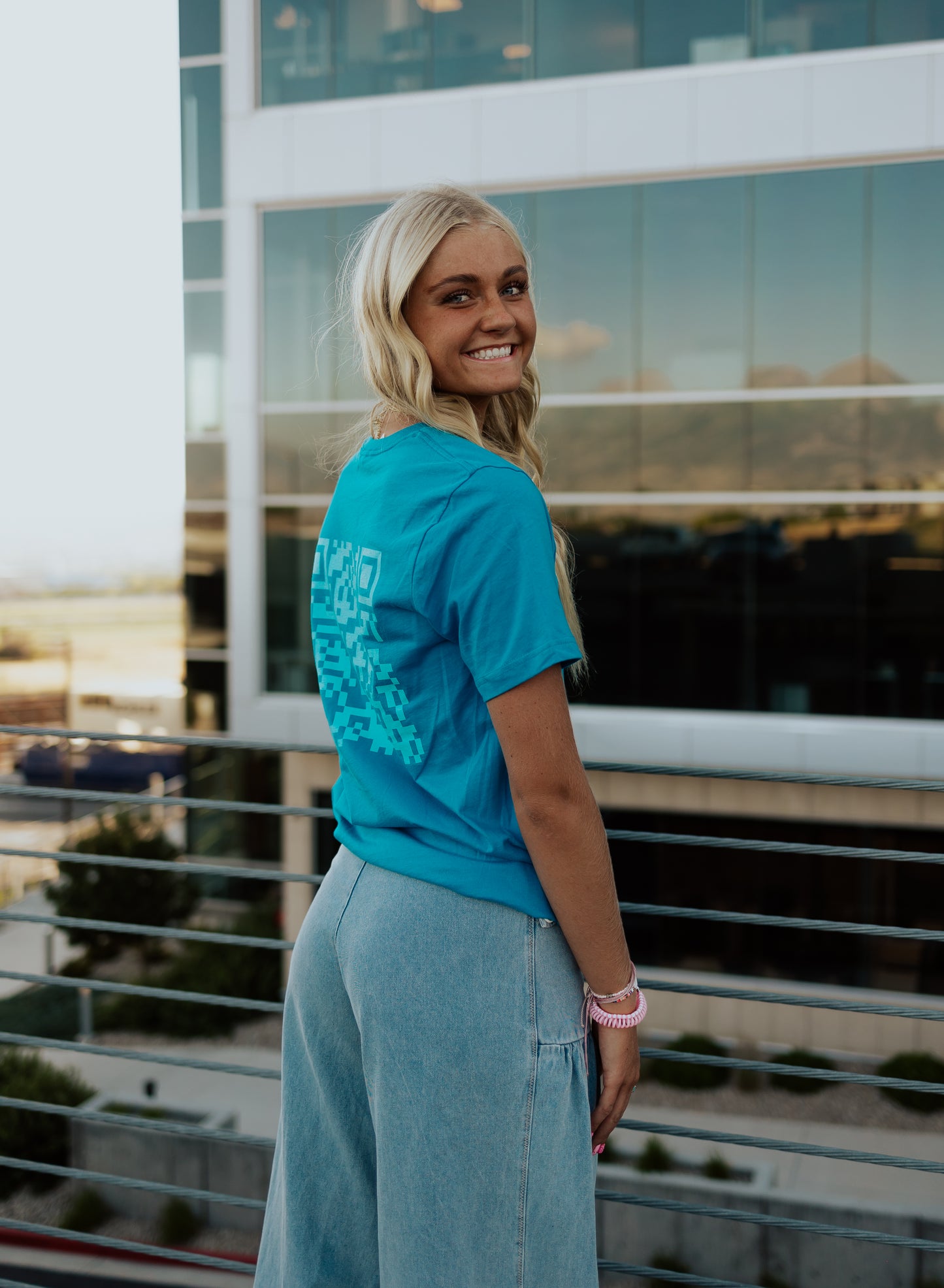 Blue QR Tee