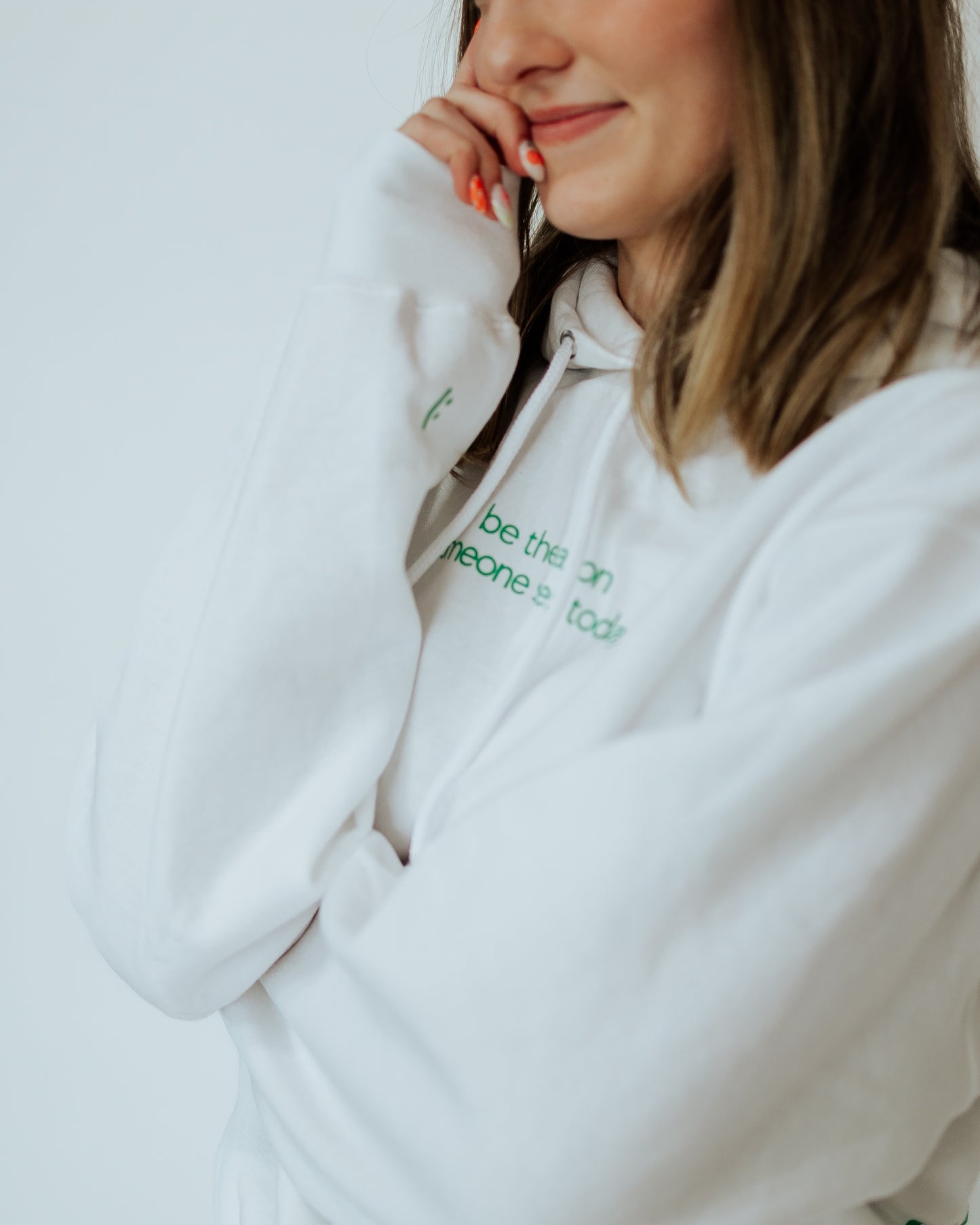 White&Green Smile Hoodie