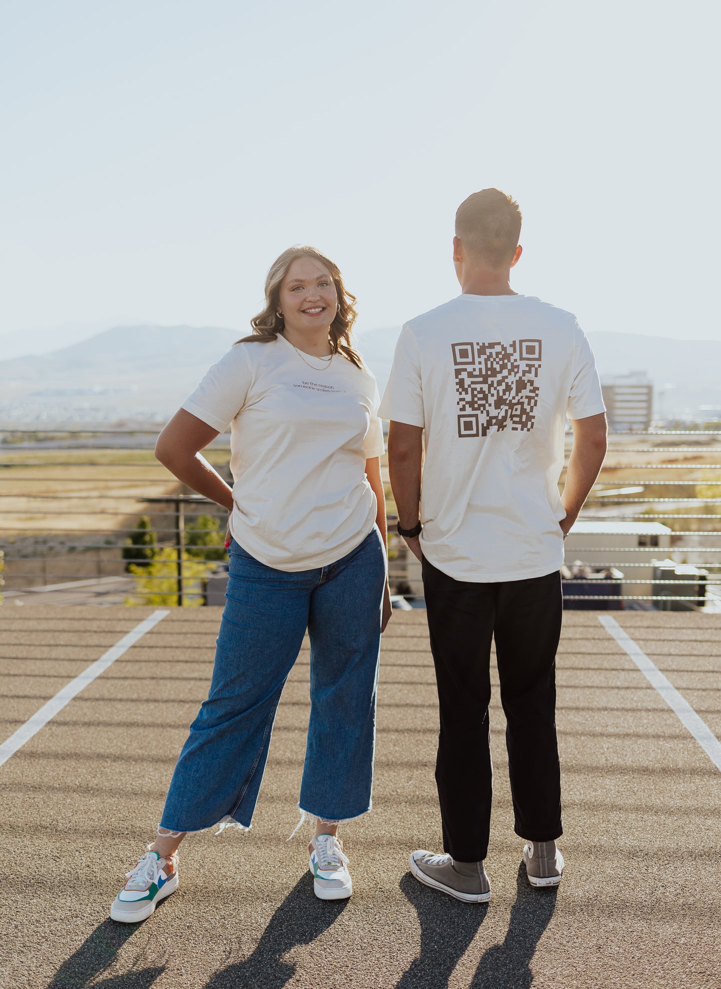 Beige QR Tee