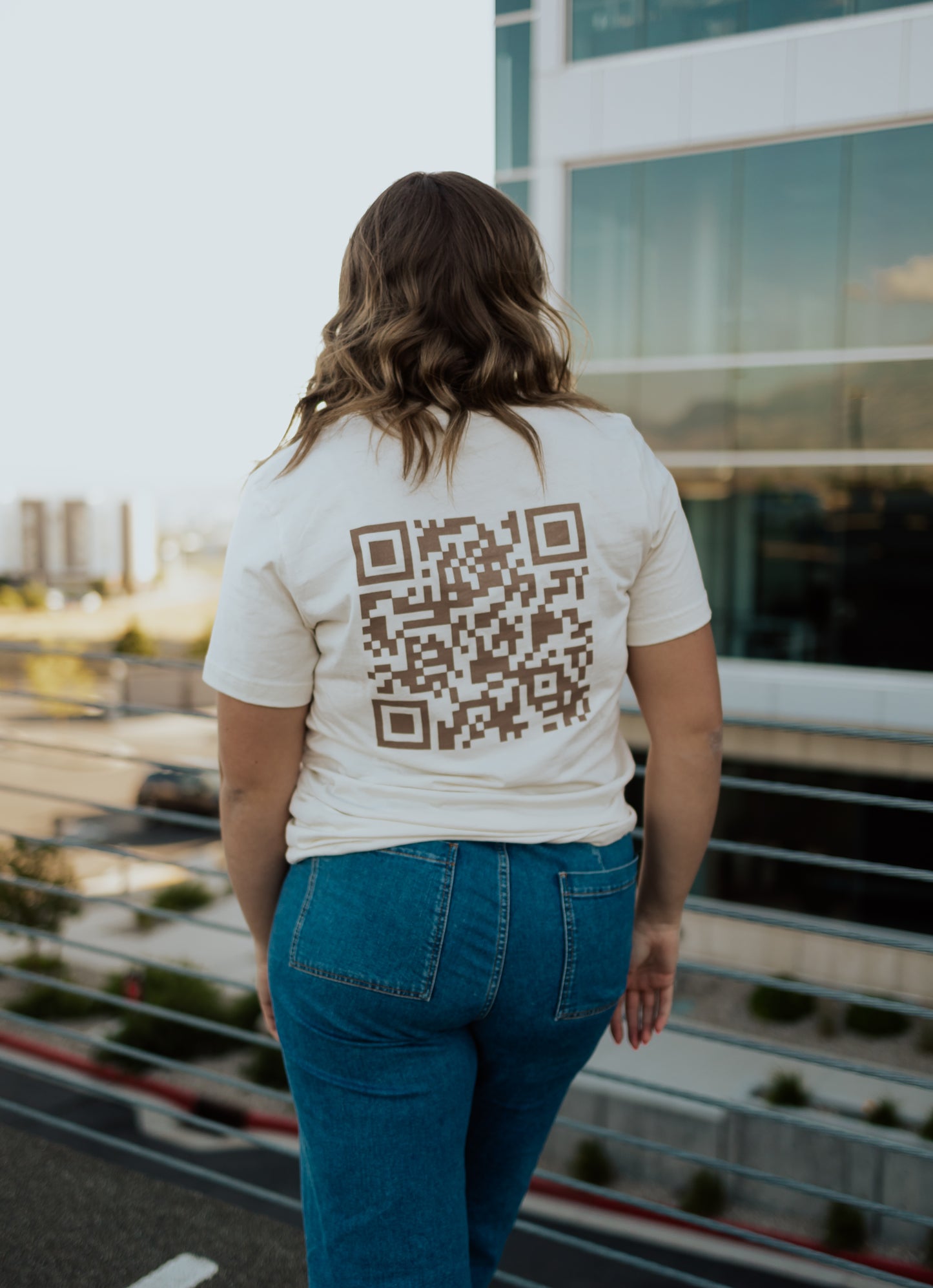 Beige QR Tee